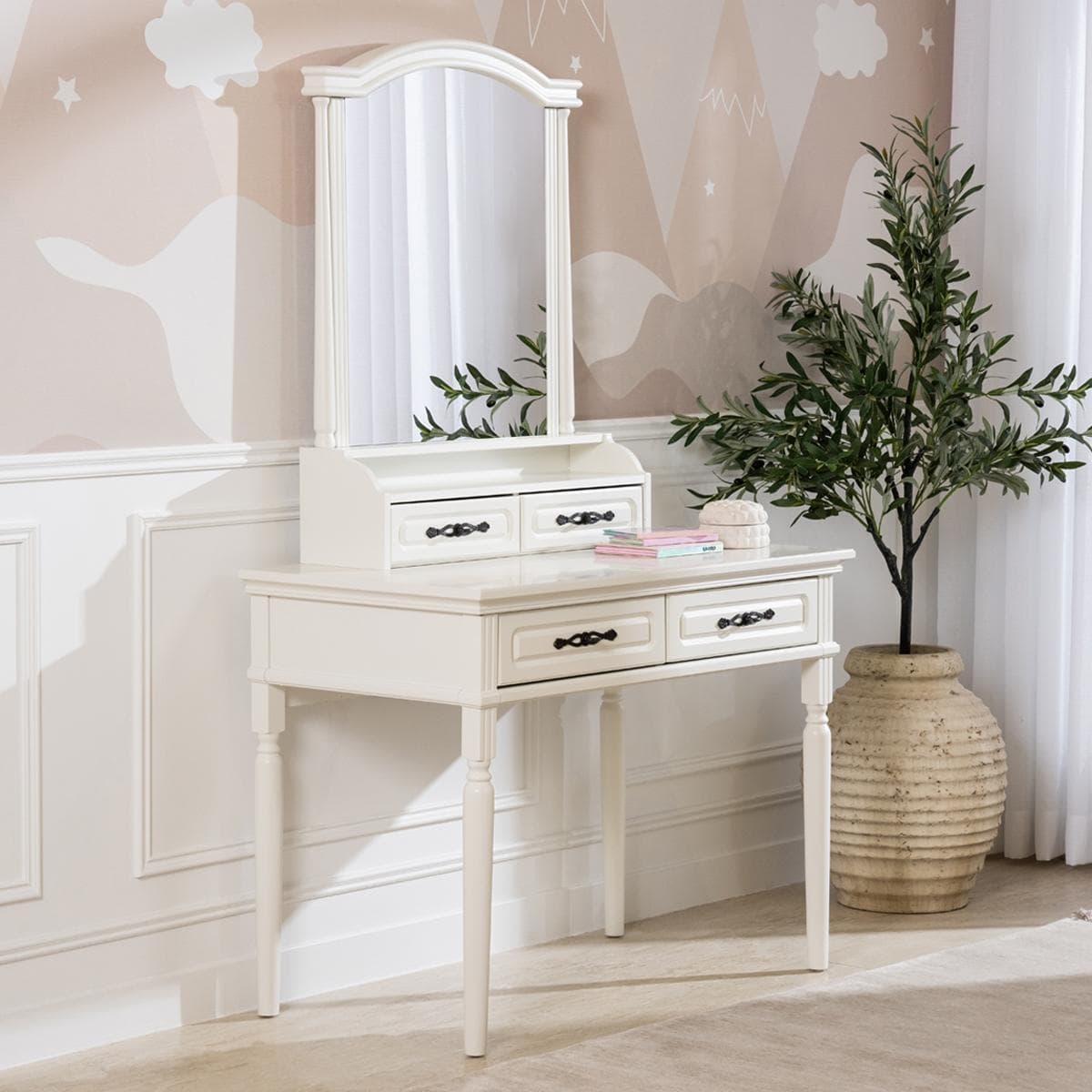 Andie Kids Dresser with Mirror White