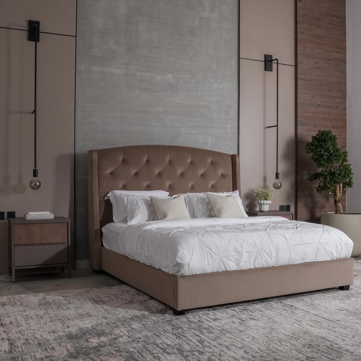 سرير لارا 150×200 رمادي داكن