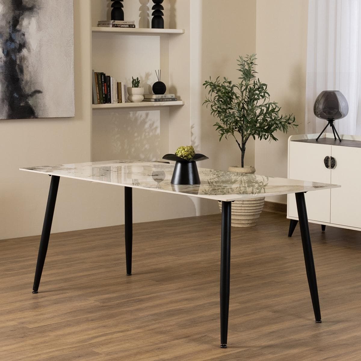 Rosy 6 Seater Dining Table Pandora White