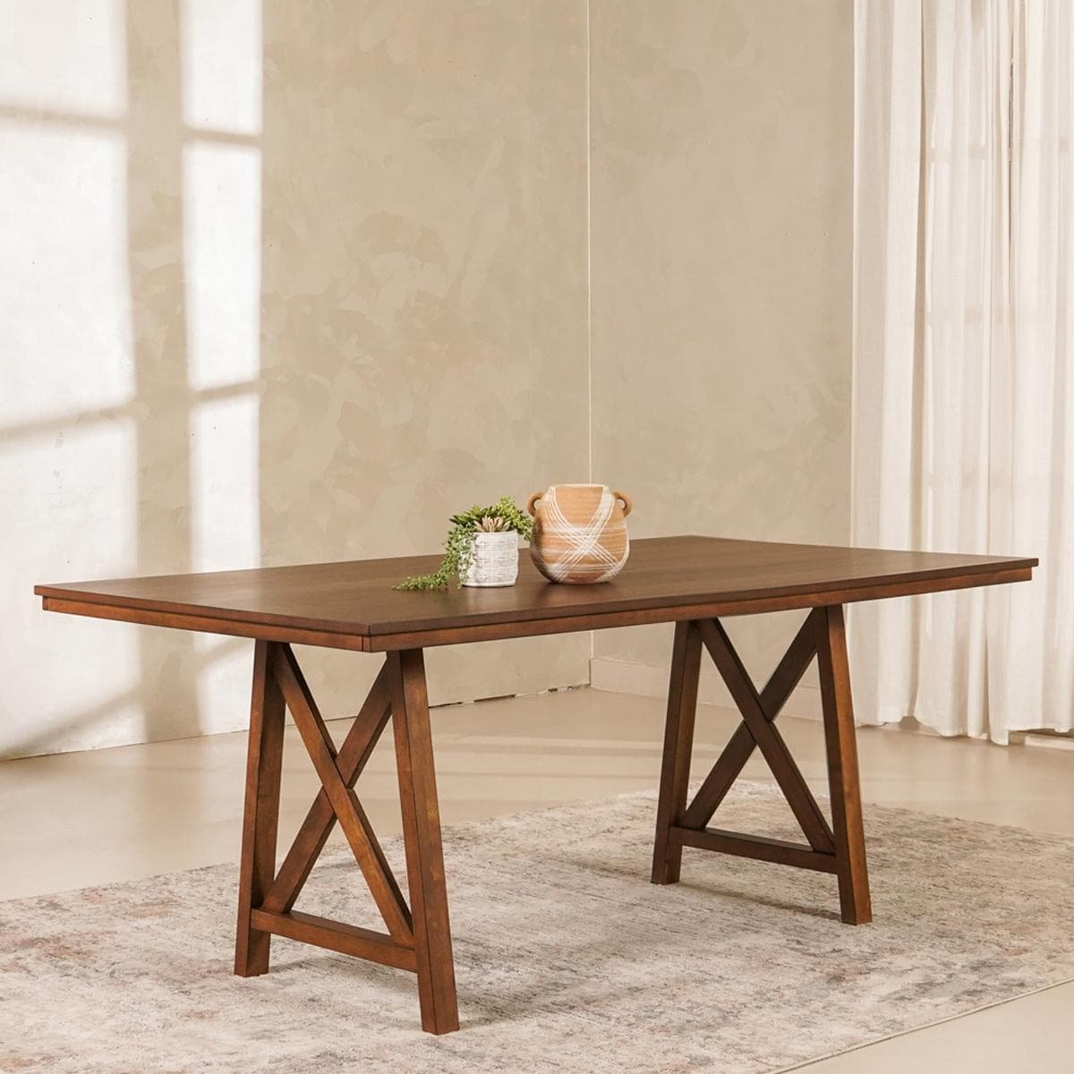 Marina 6 Seater Dining Table Brown