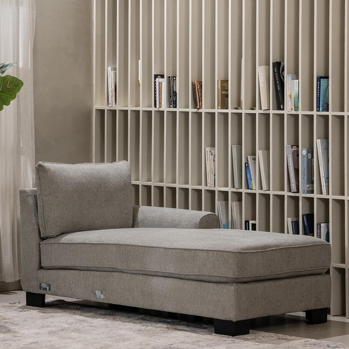 Drew Right Chaise Lounge Light Grey