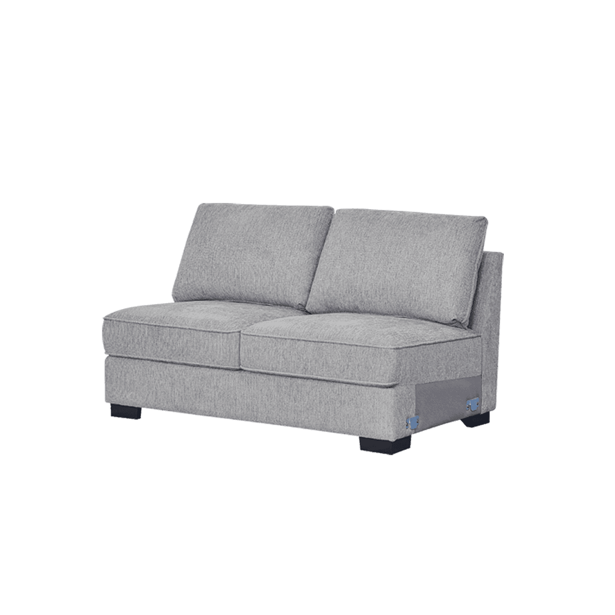 Drew 2 Seater Armless Sofa Light Grey