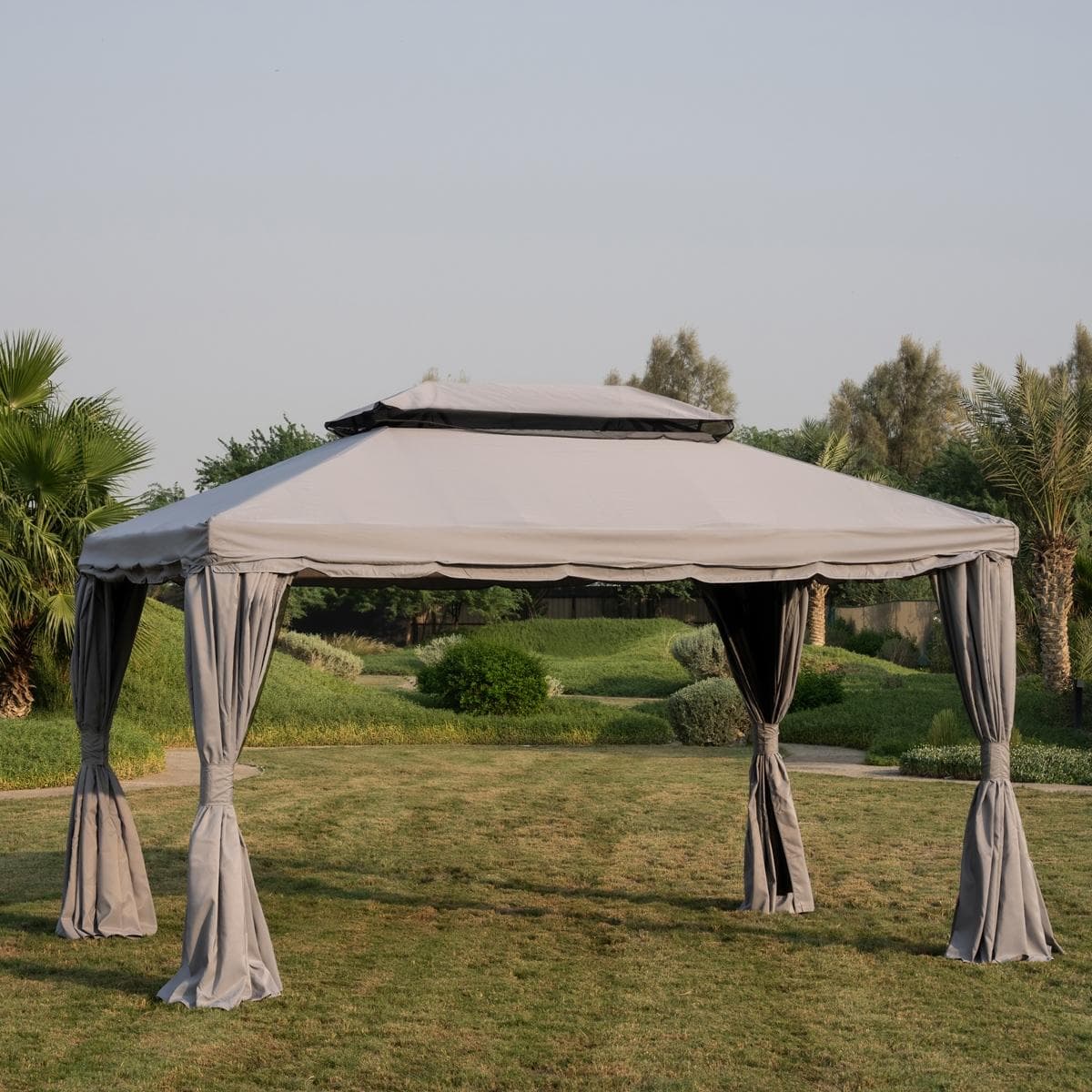 مظلة حديقة هينلي مقاس 3×4 متر رمادي فاتح