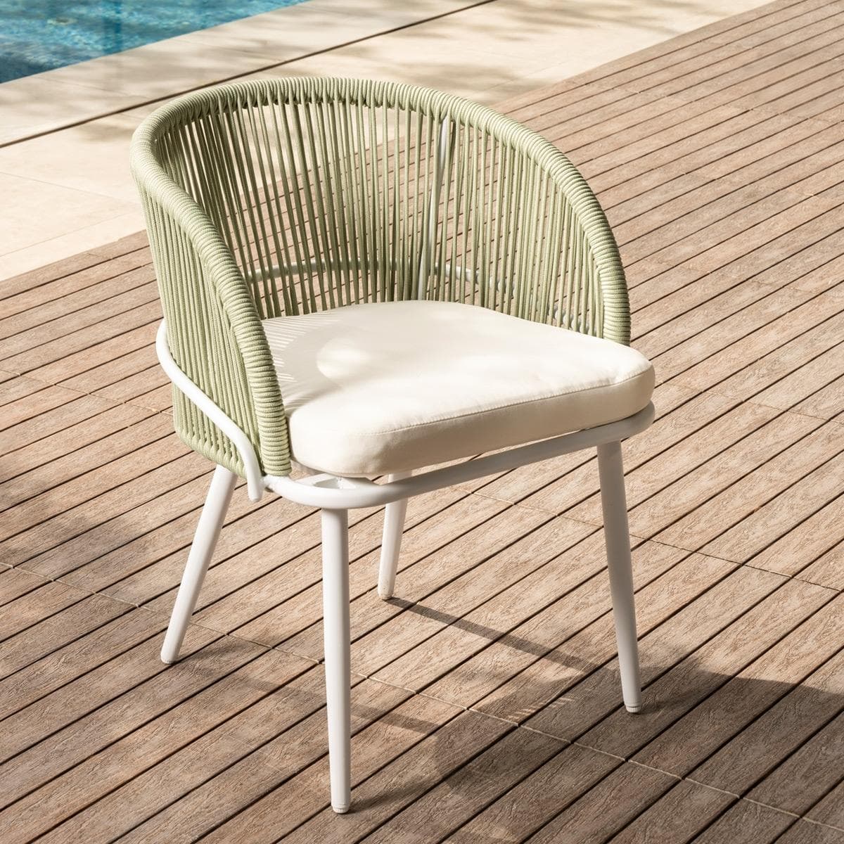 Bora Garden Dining Armchair White