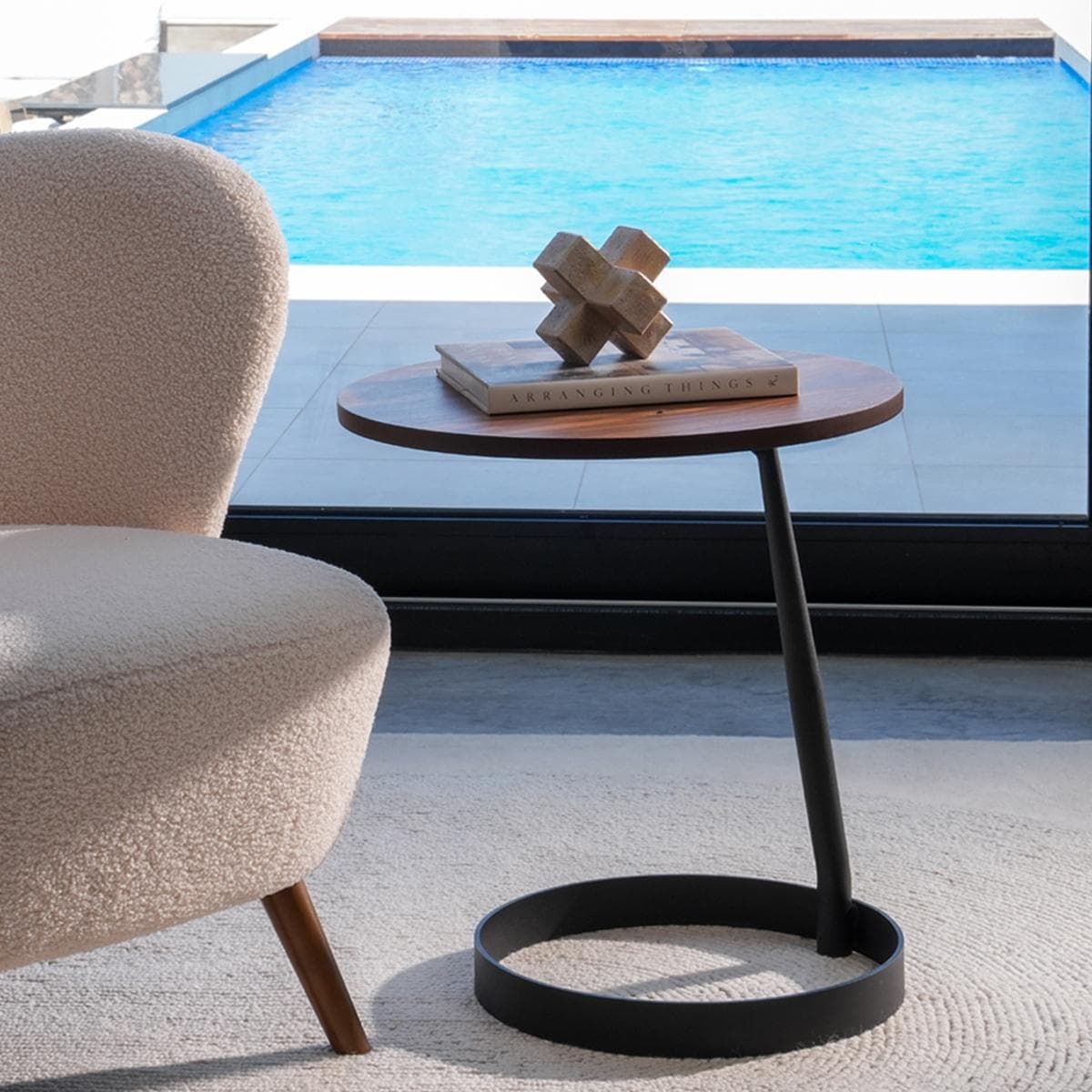 Pluton Side Table Dark Walnut/Black