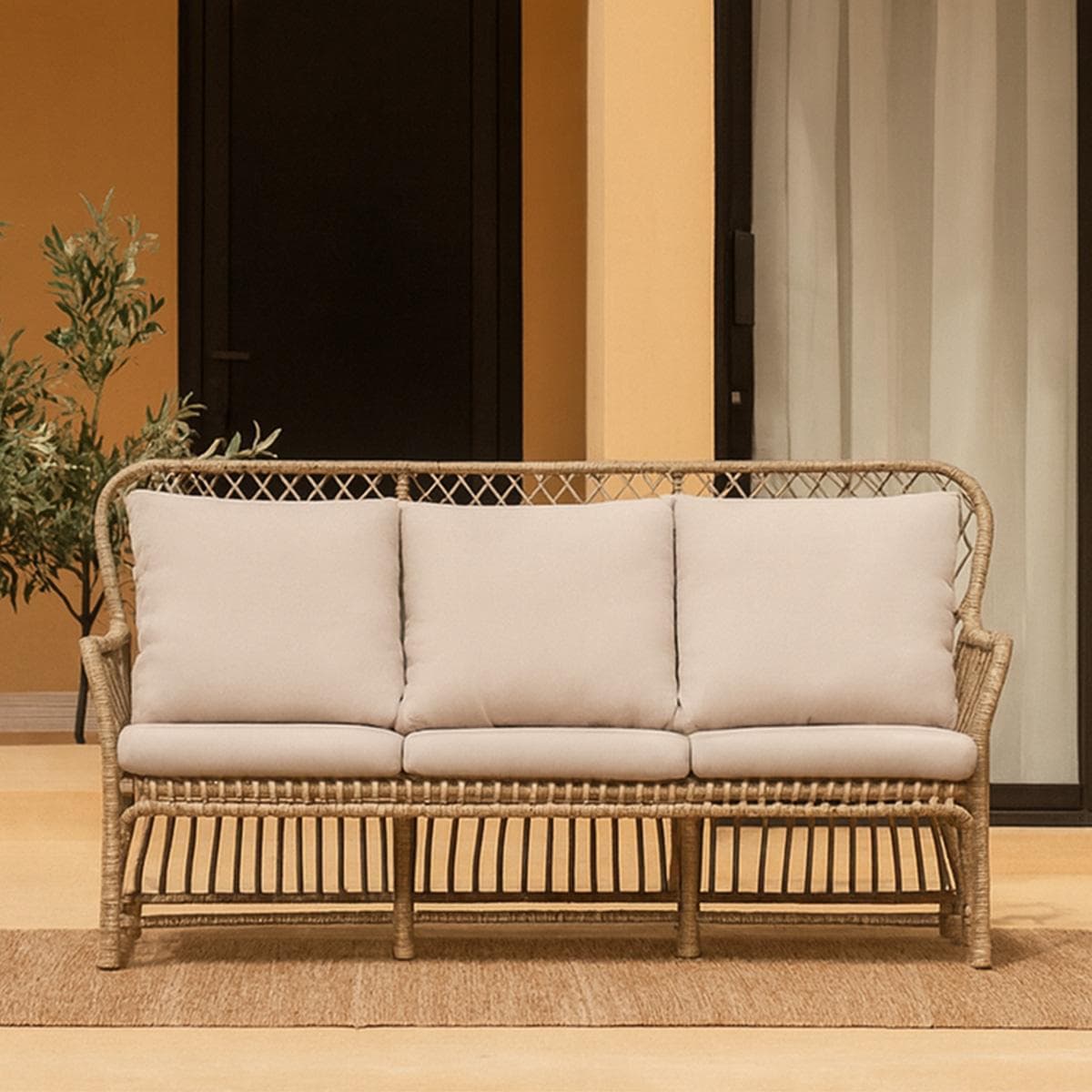 Modena 3-Seater Garden Sofa Beige