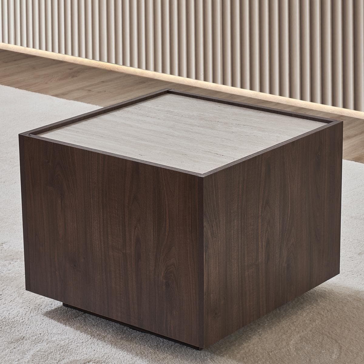 Berta End Table Oak/Stone
