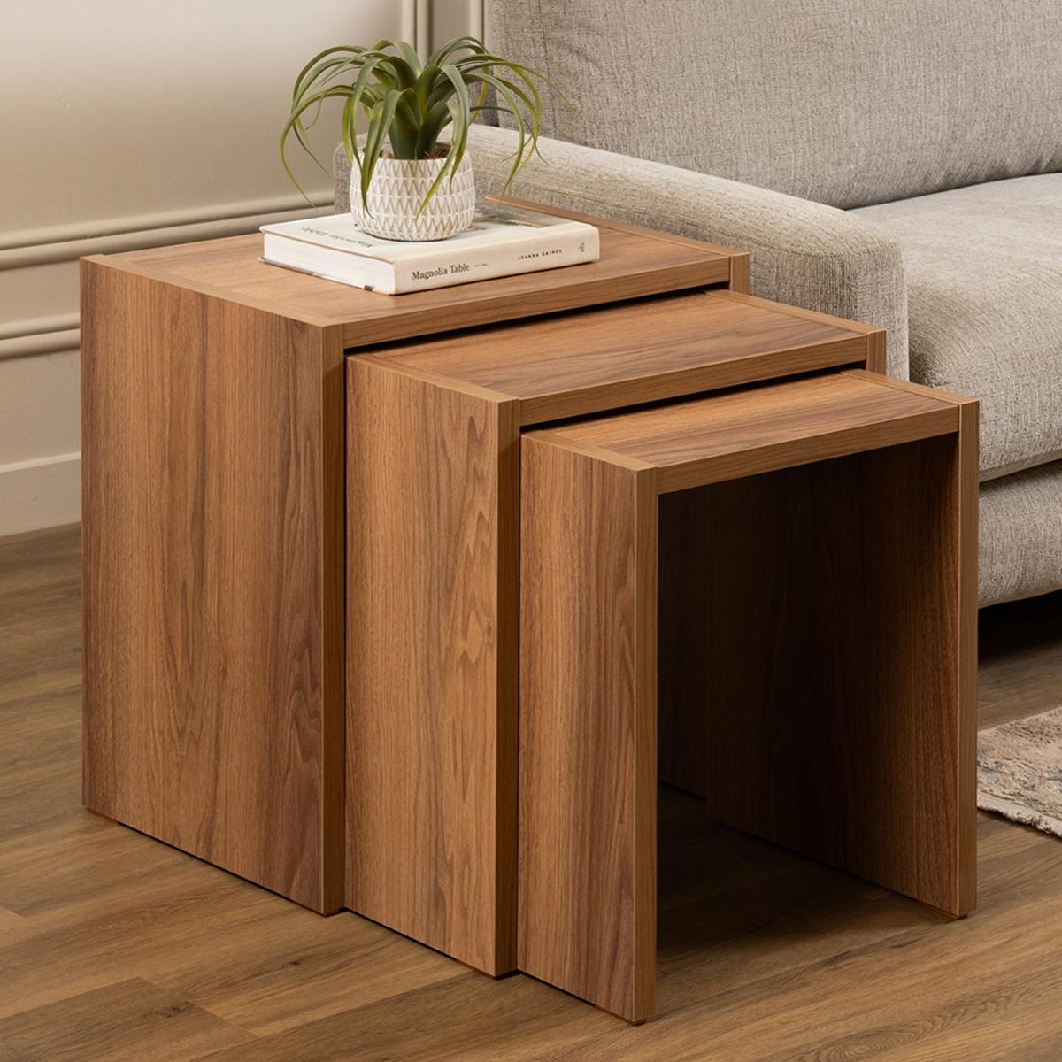 Brandon 3 Side Tables Set Oak