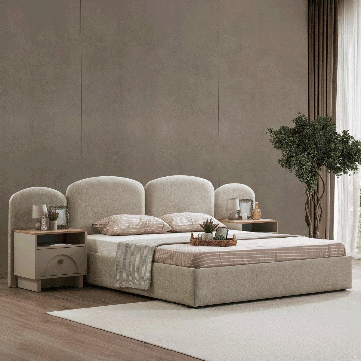 Rena 180x200 Bed Oak/Sand