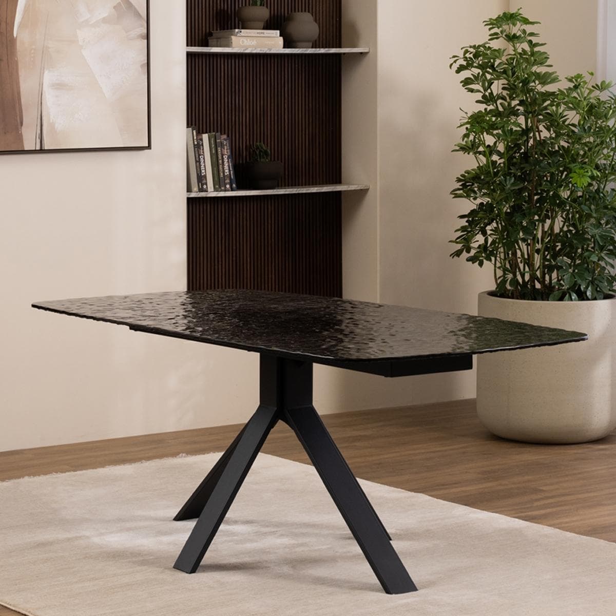 طاولة طعام نورا 8 مقاعد رمادية داكنة