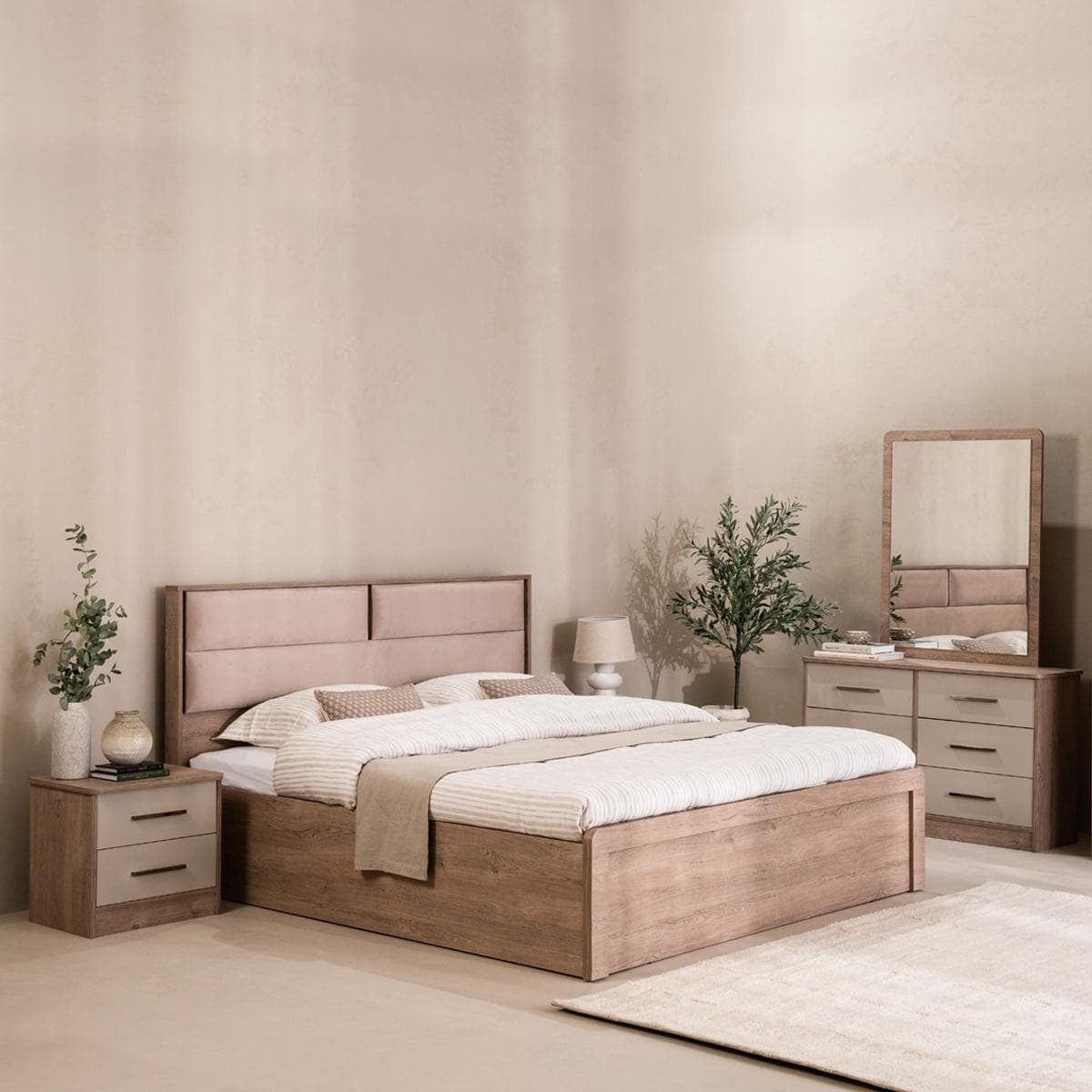Alya 180X200 Bed Light Oak/Brown