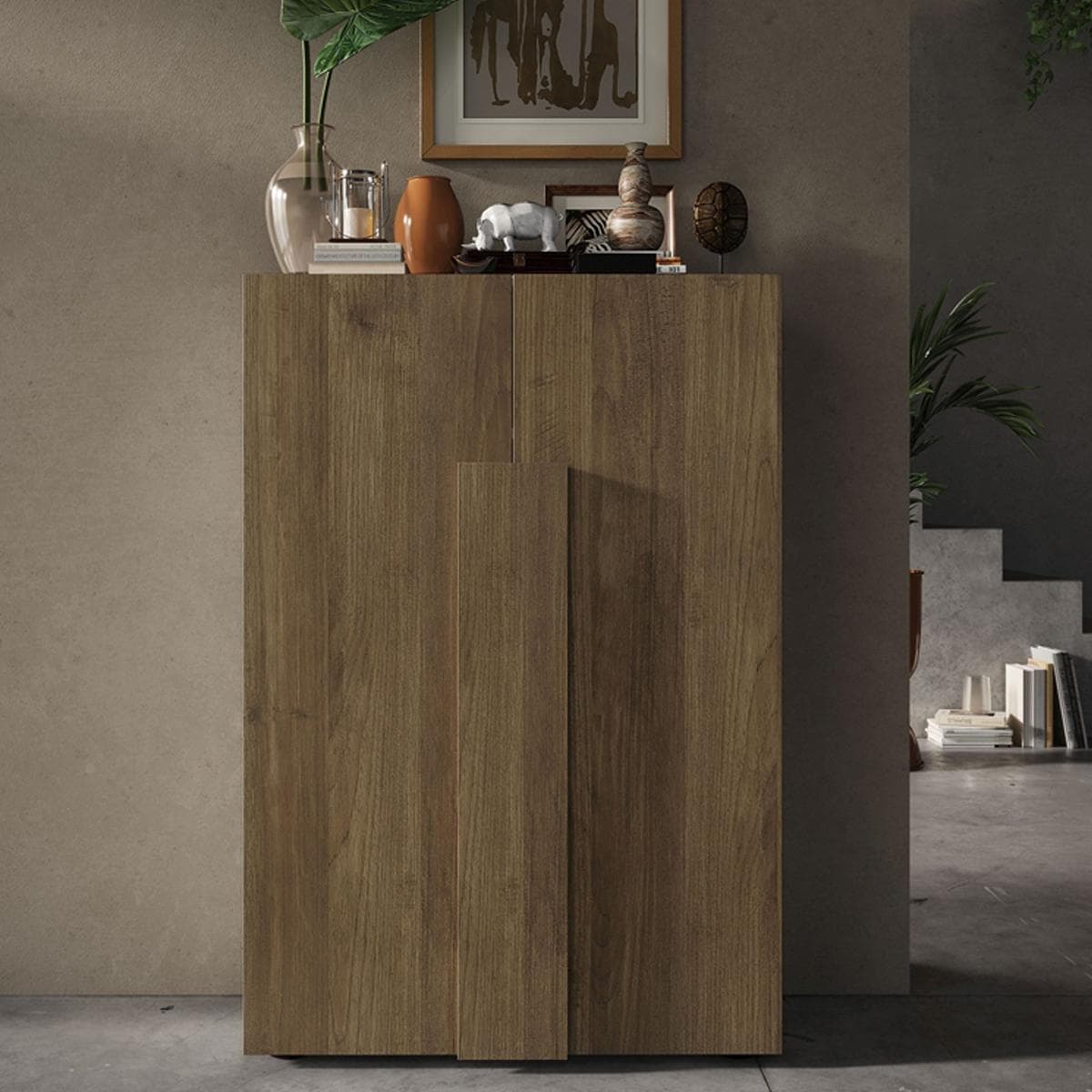 Jupiter 2-Door Shoe Cabinet Dark Brown