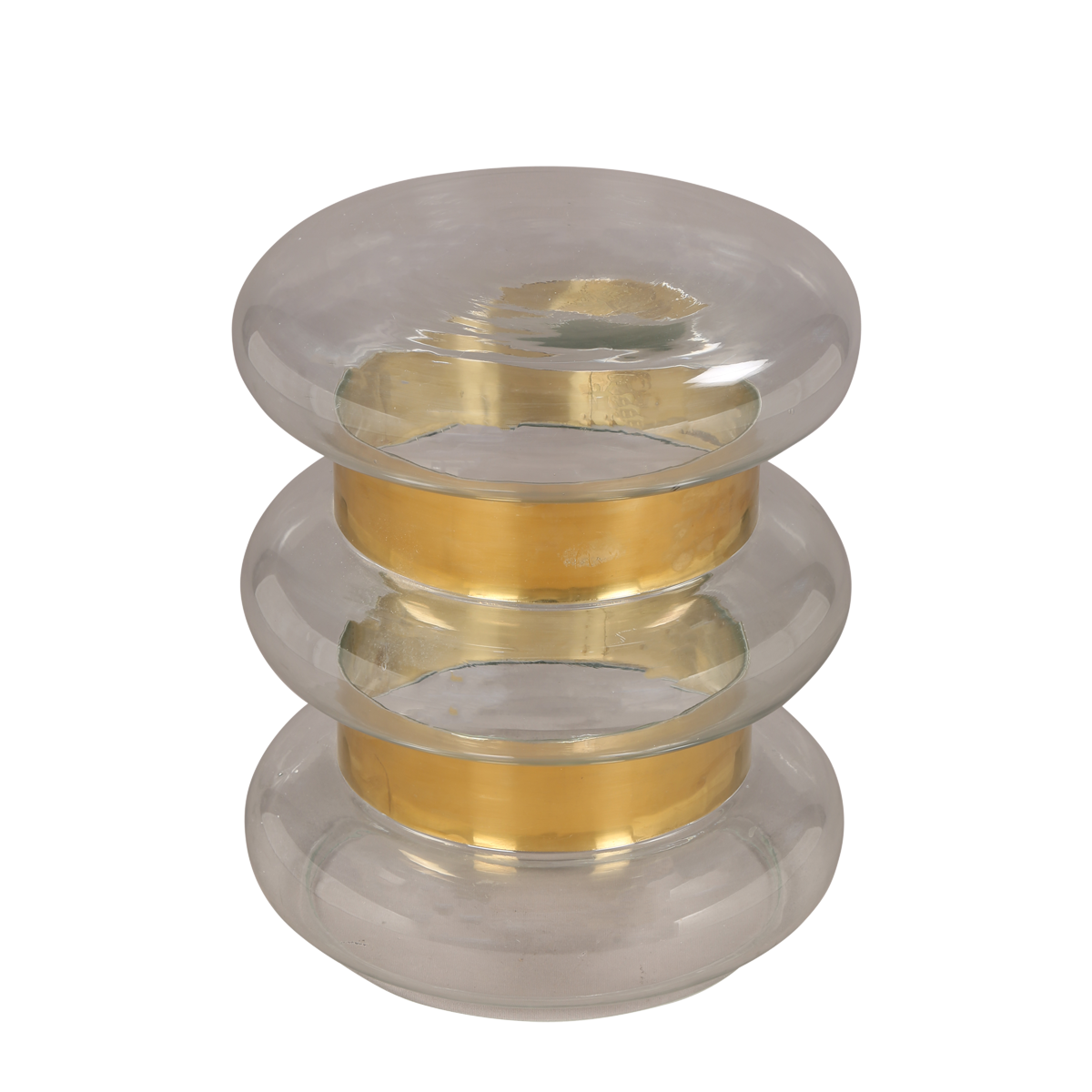 طاولة جانبية إيثان زجاجية شفافة/ذهبية