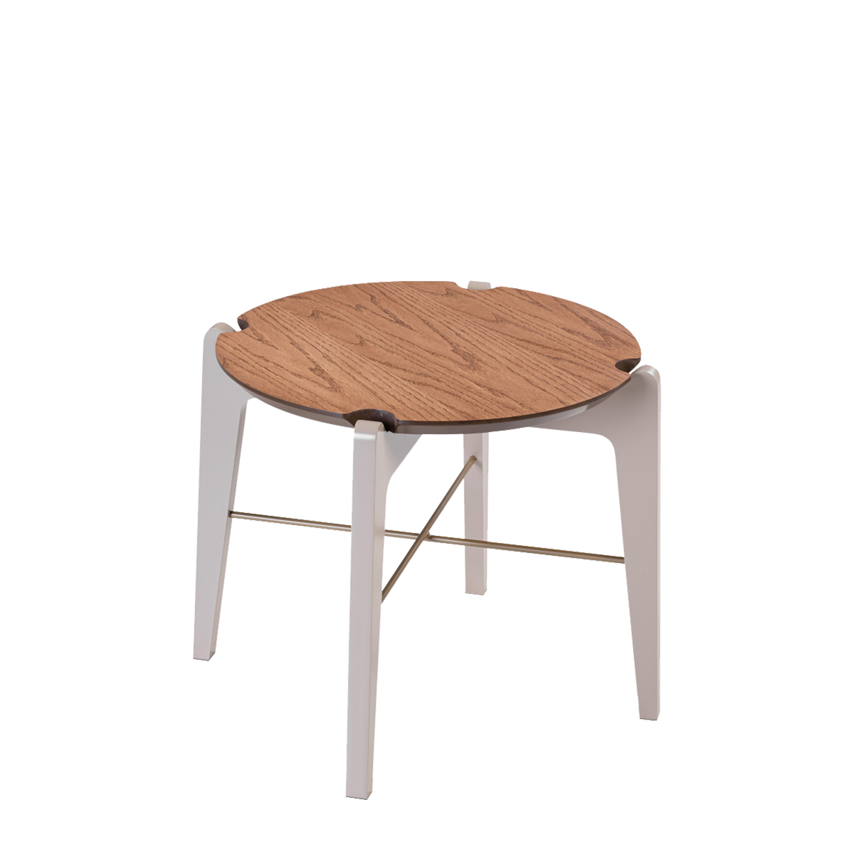 طاولة جانبية كبيرة آردن أبيض/بلوط