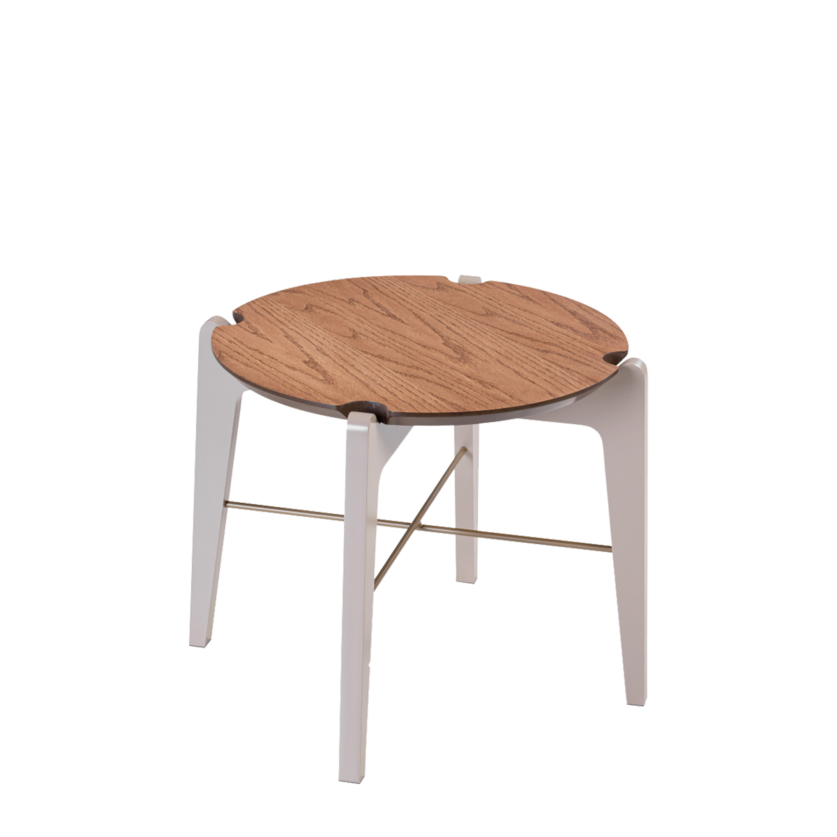 طاولة جانبية صغيرة آردن أبيض/بلوط