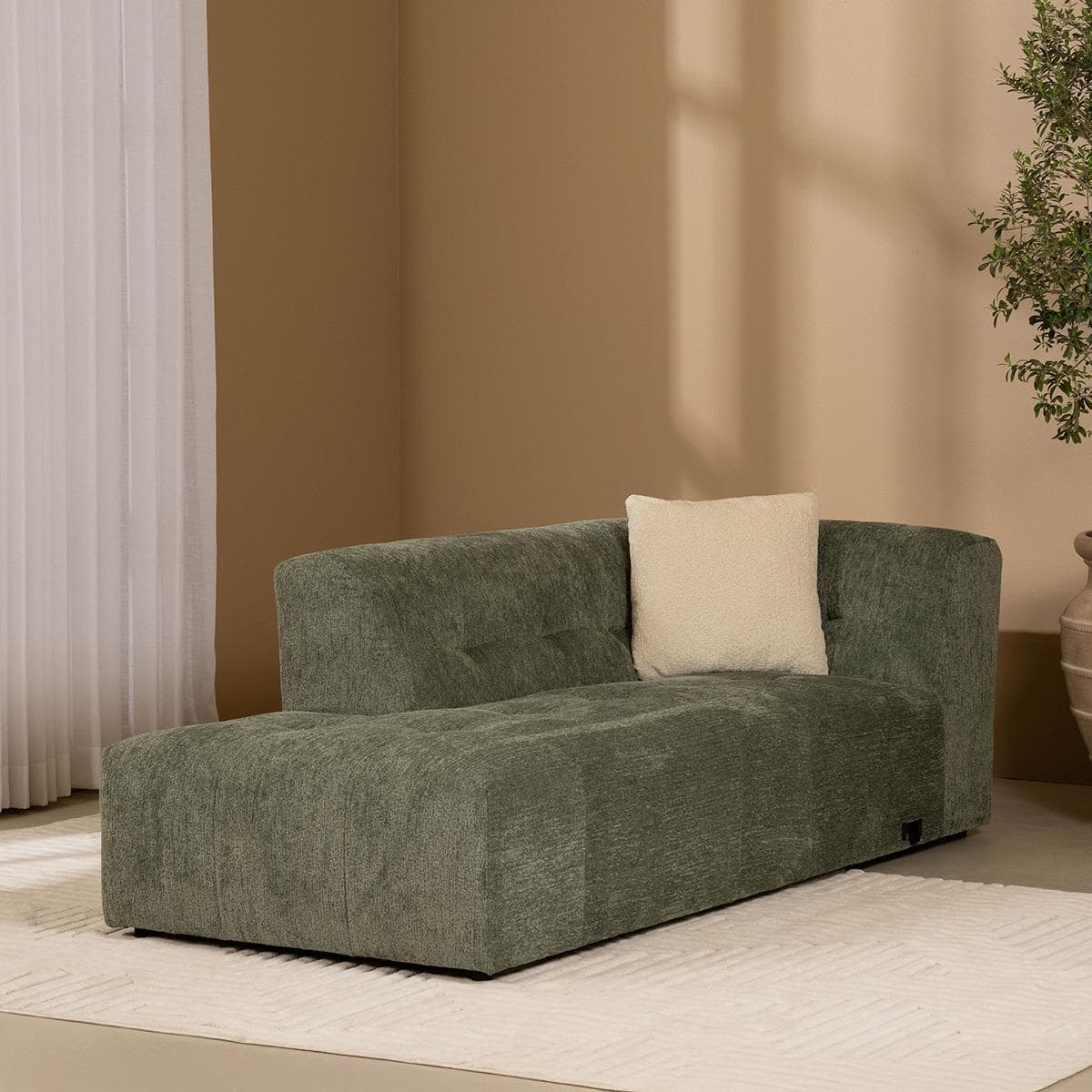Baku Left Chaise Lounge Green
