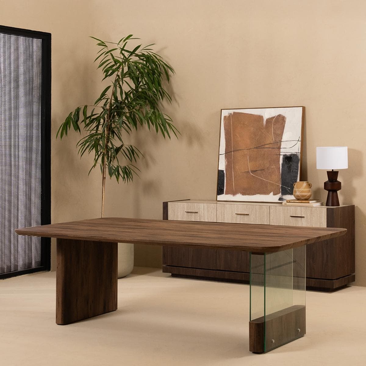 Melina 6 Seater Dining Table Brown