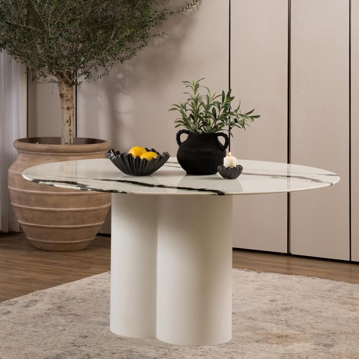 Betsy 6 Seater Round Dining Table White