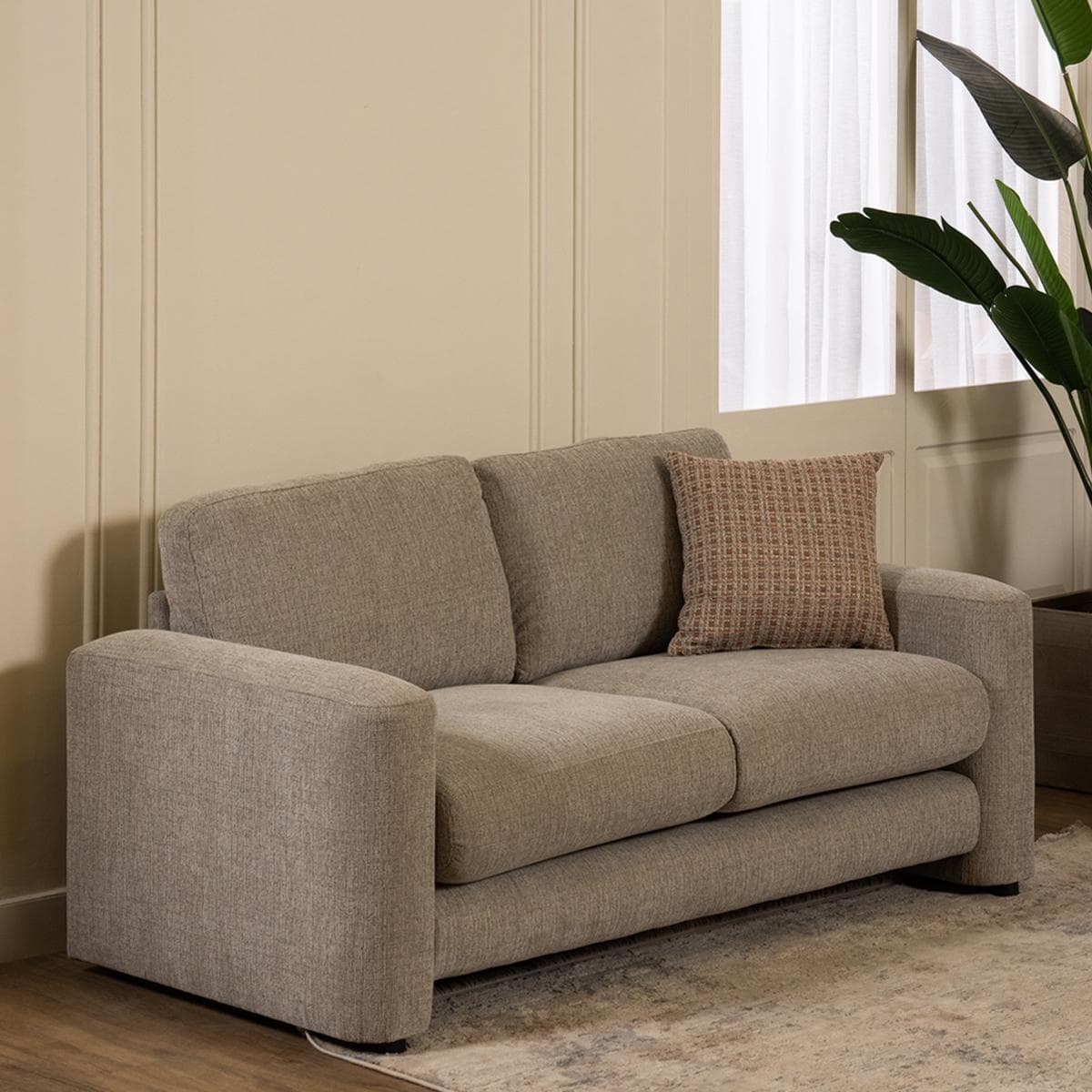 Vivian 2 Seater Sofa with 2 Pillows Beige