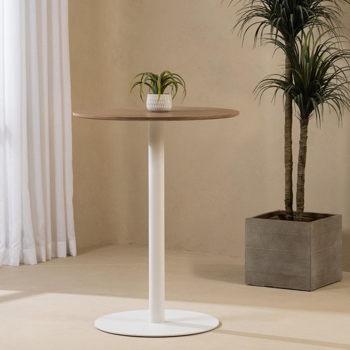 طاولة طعام مستديرة كالب بمقعدين بني/بيضاء