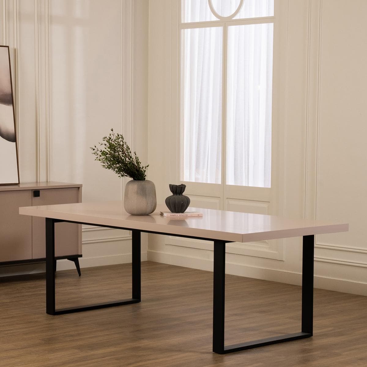 Ryan 8 Seater Dining Table Champagne/Black