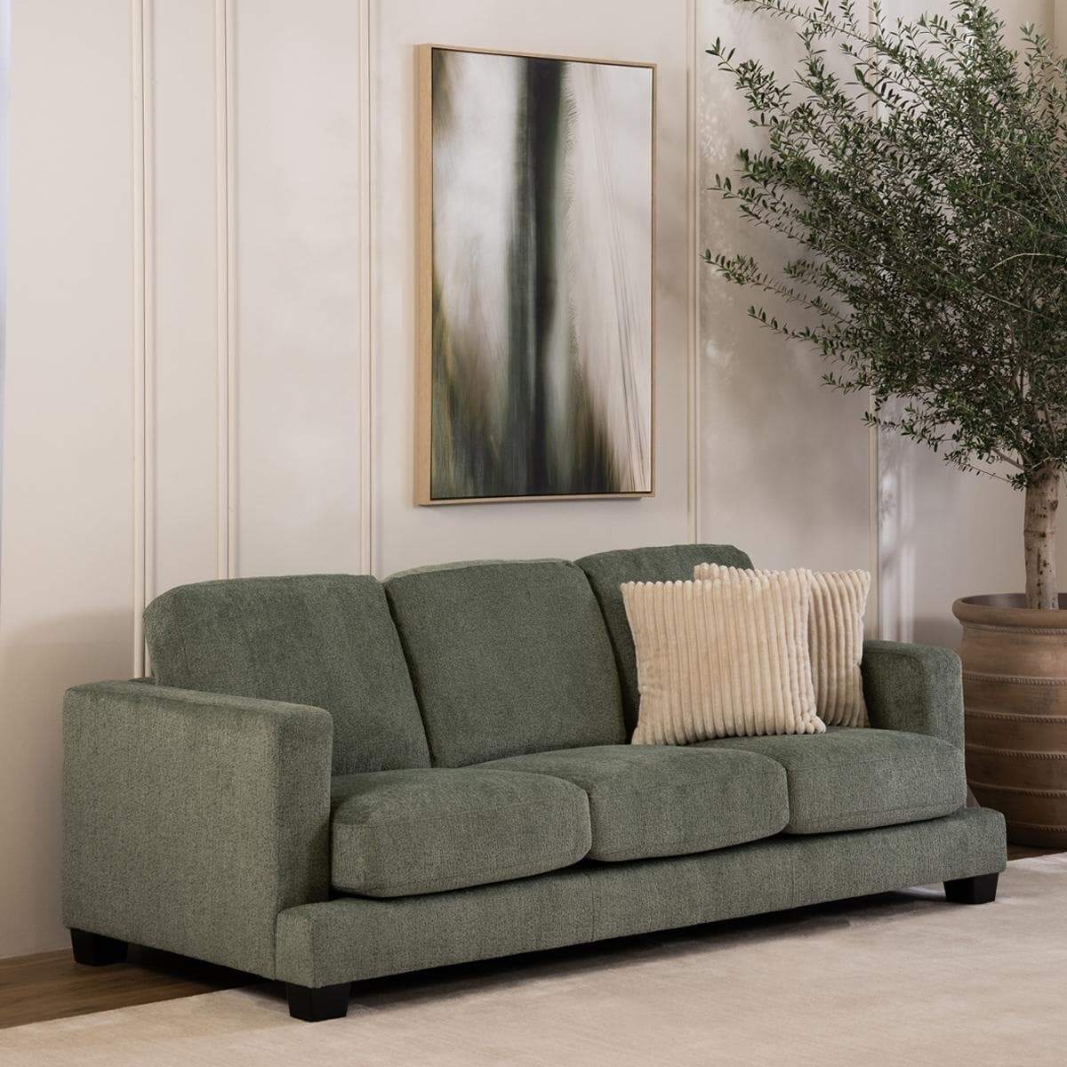 April 3 Seater Sofa Green