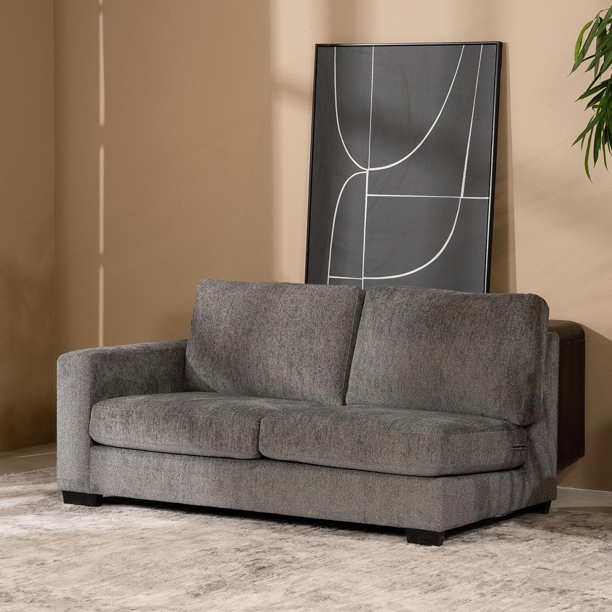 صوفا مونتانا بمقعدين ذراع يسار رمادي داكن