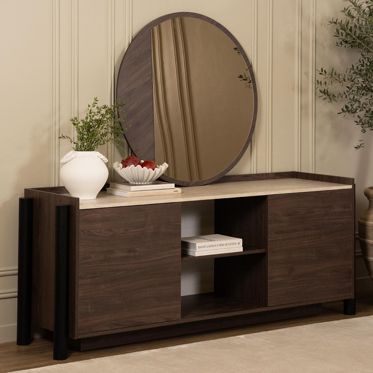 Naya Sideboard with Mirror Brown