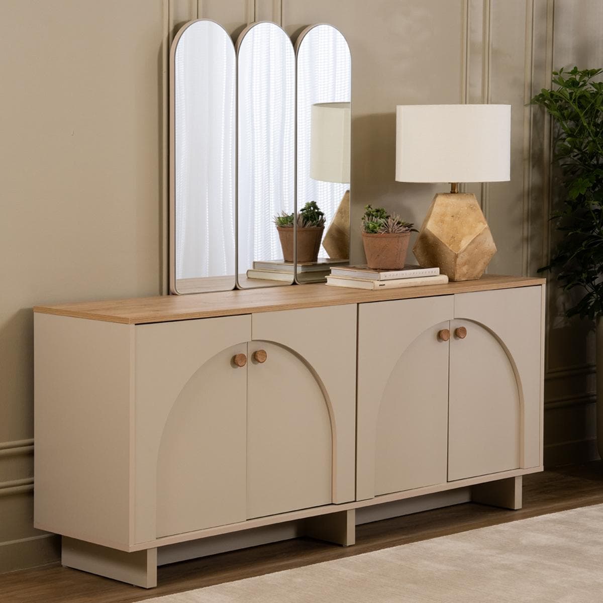 Rena Sideboard with Mirror Oak