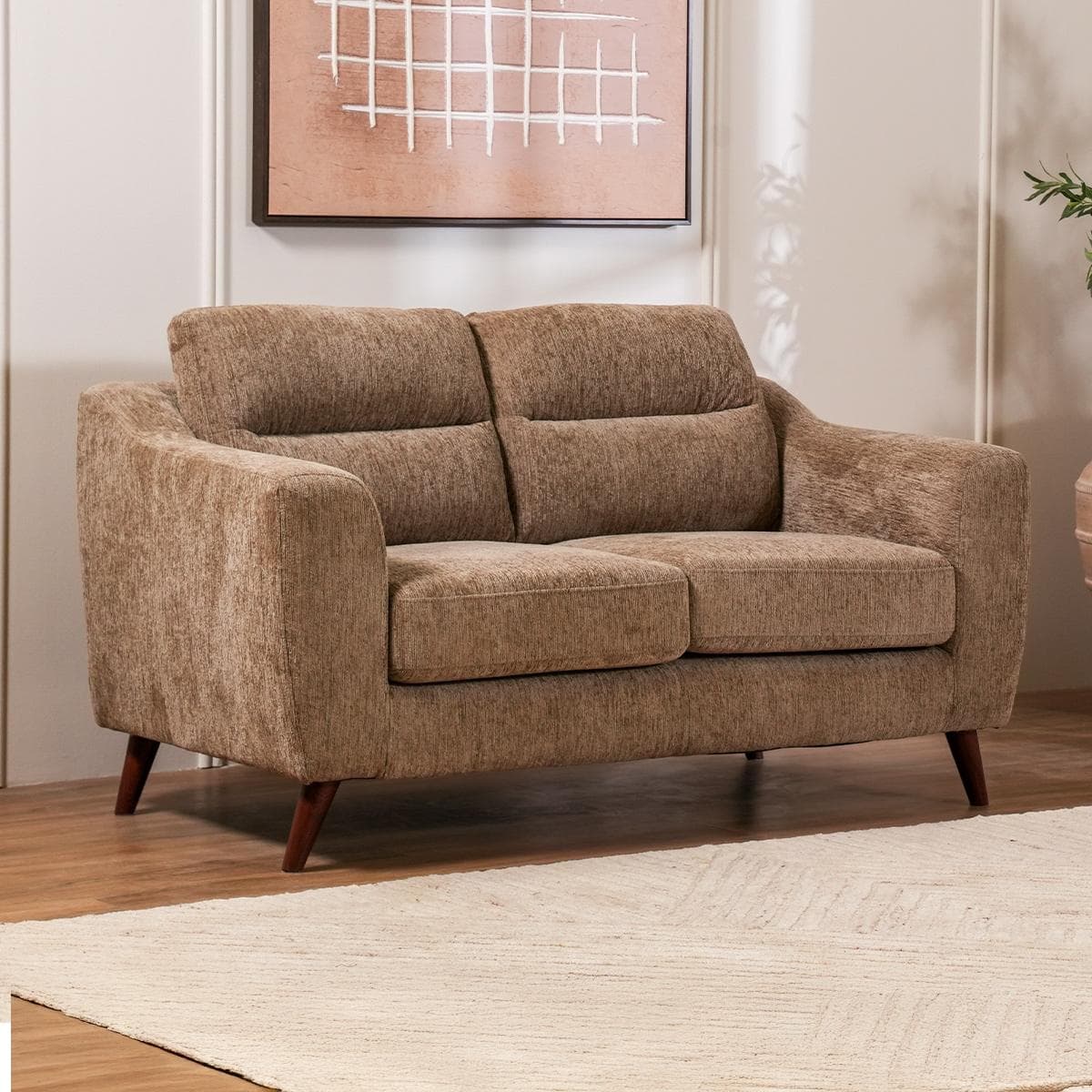 Logan 2 Seater Sofa Light Brown