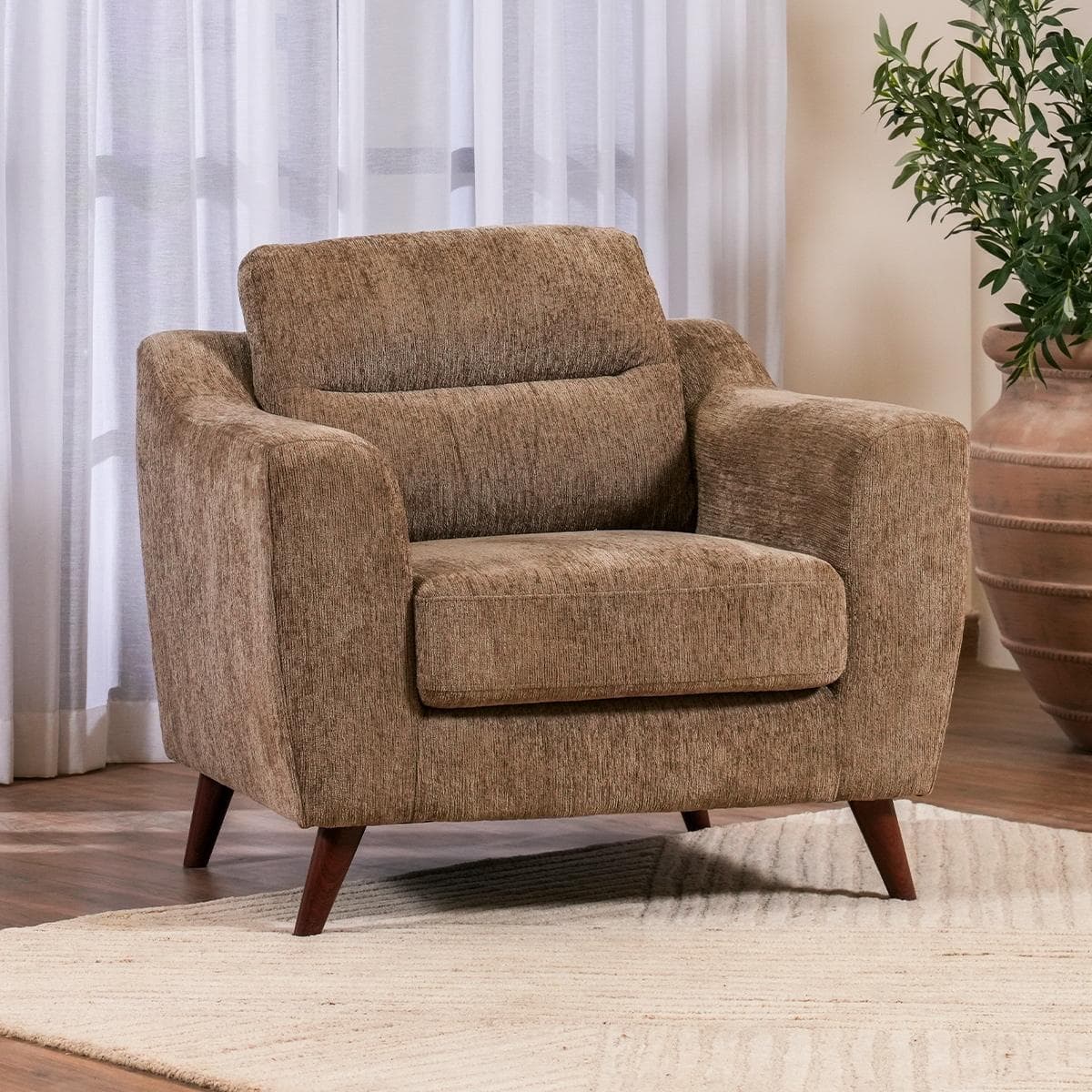Logan 1 Seater Sofa Light Brown