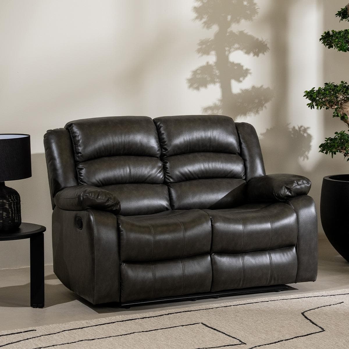 Matteo 2 Seater Recliner Dark Grey