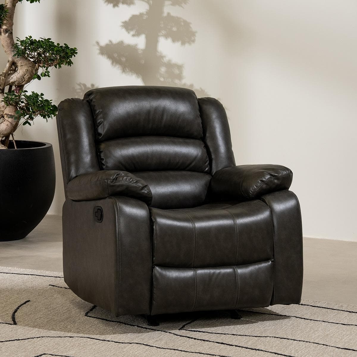 Matteo 1 Seater Rocking Recliner Dark Grey