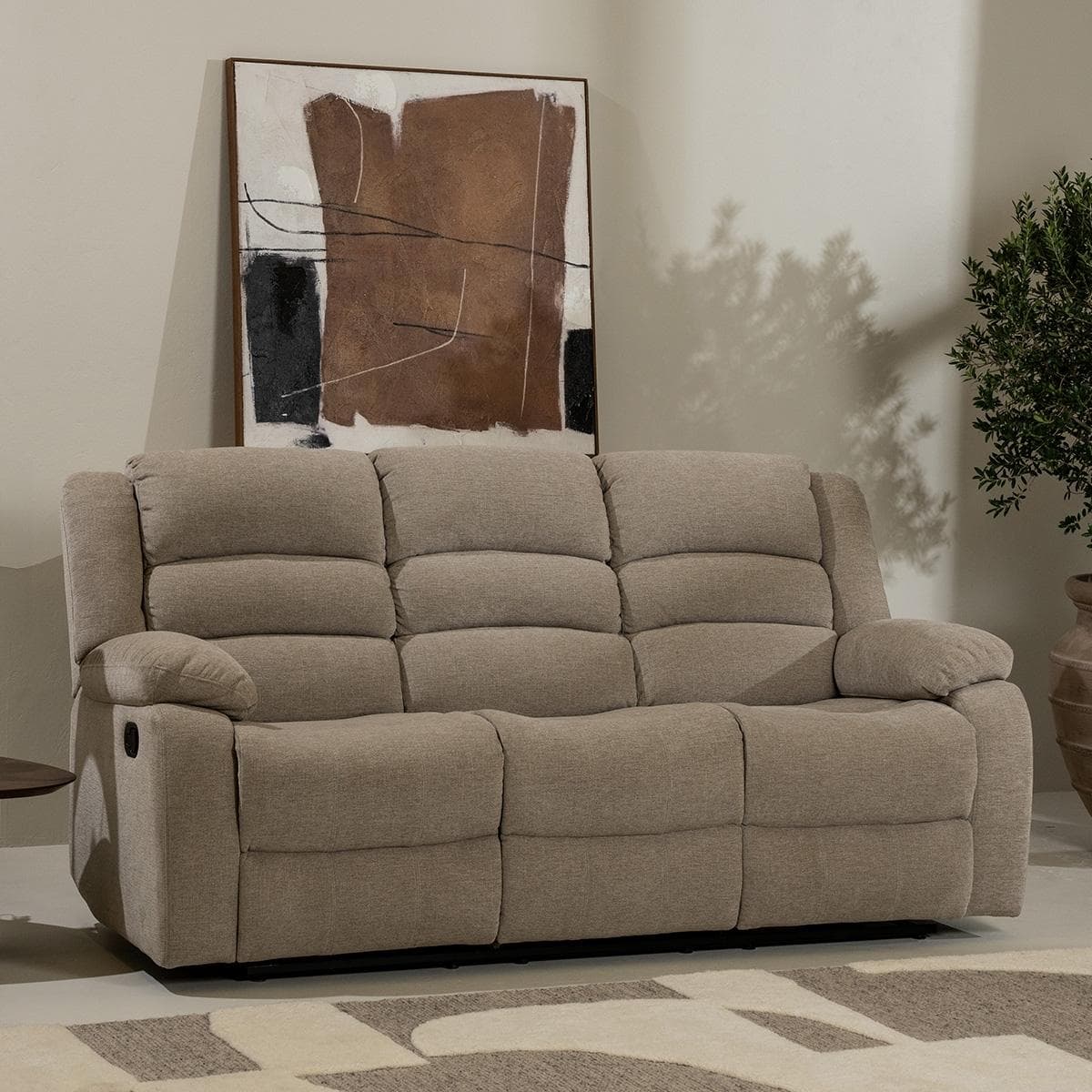Matteo 3 Seater Recliner Light Brown