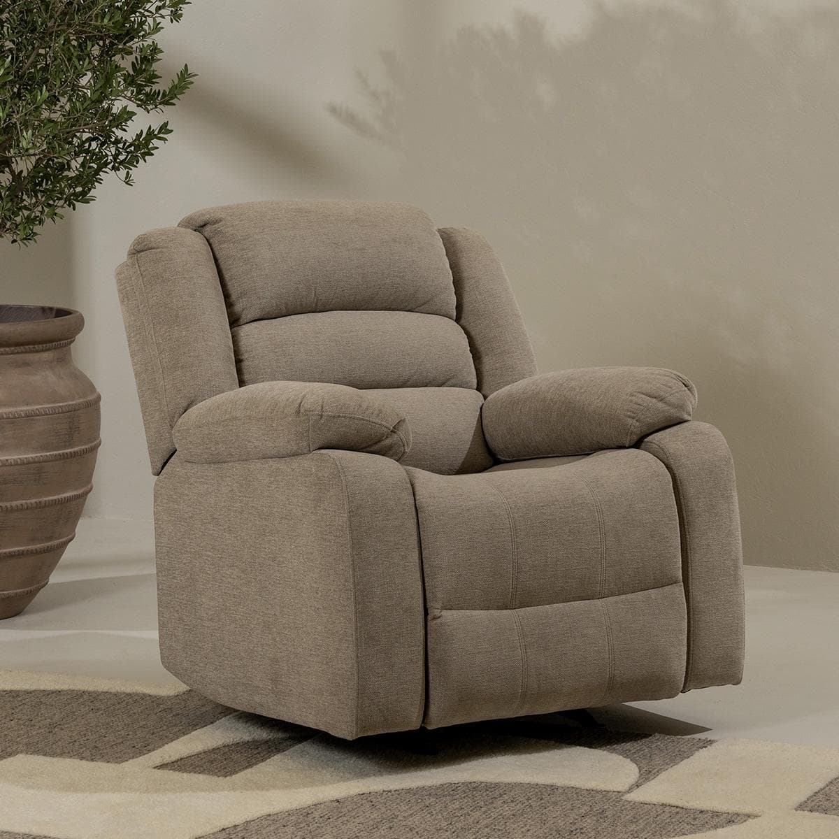 Matteo 1 Seater Rocking Recliner Light Brown