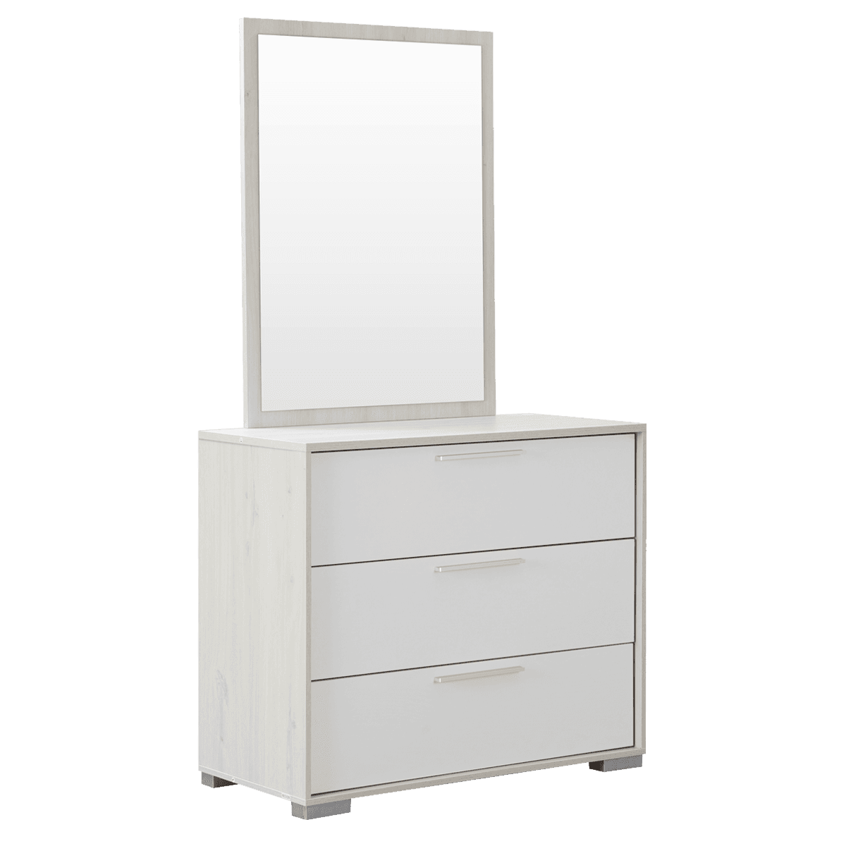 Lester Jr. Kids Dresser with Mirror Light Oak/White