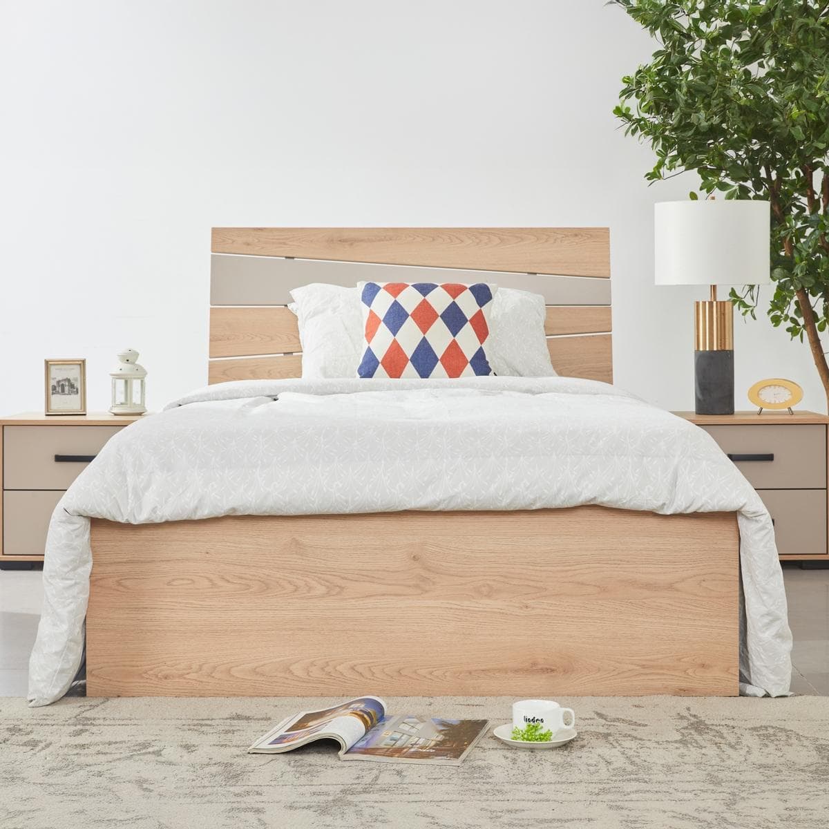 Joelle Jr. 120X200 Kids Bed Champagne/Natural Oak