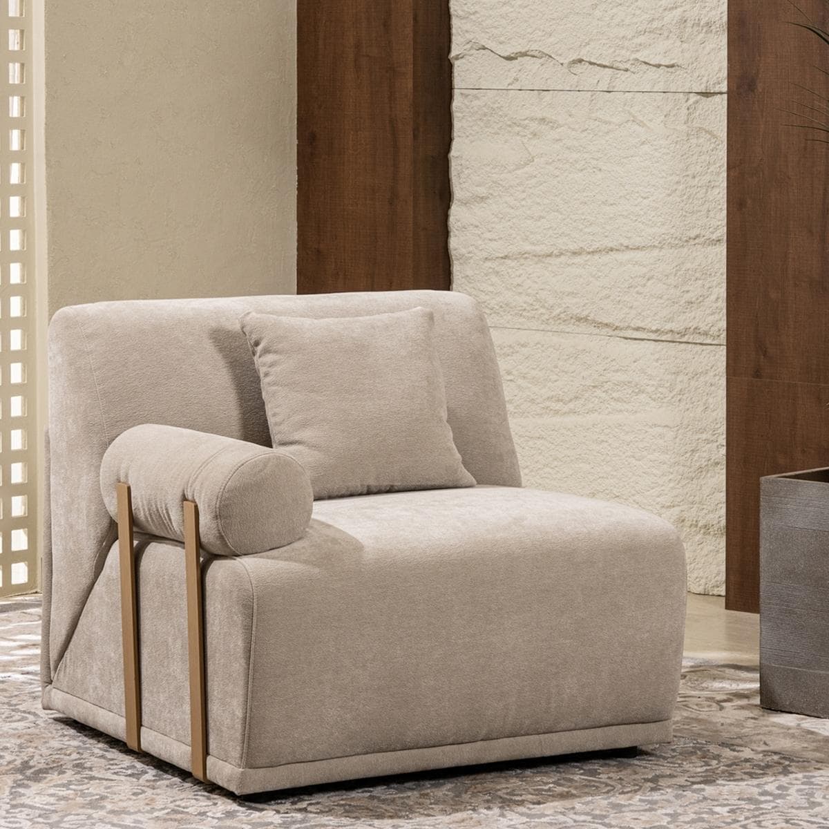 Serena 1.5 Seater Left Arm Sofa Cream