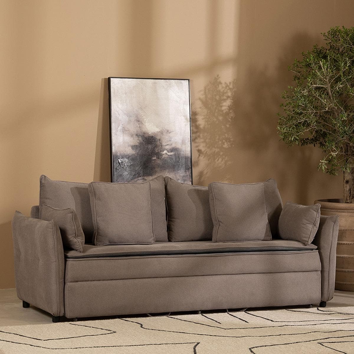 Adora 3 Seater Sofa Bed Light Grey