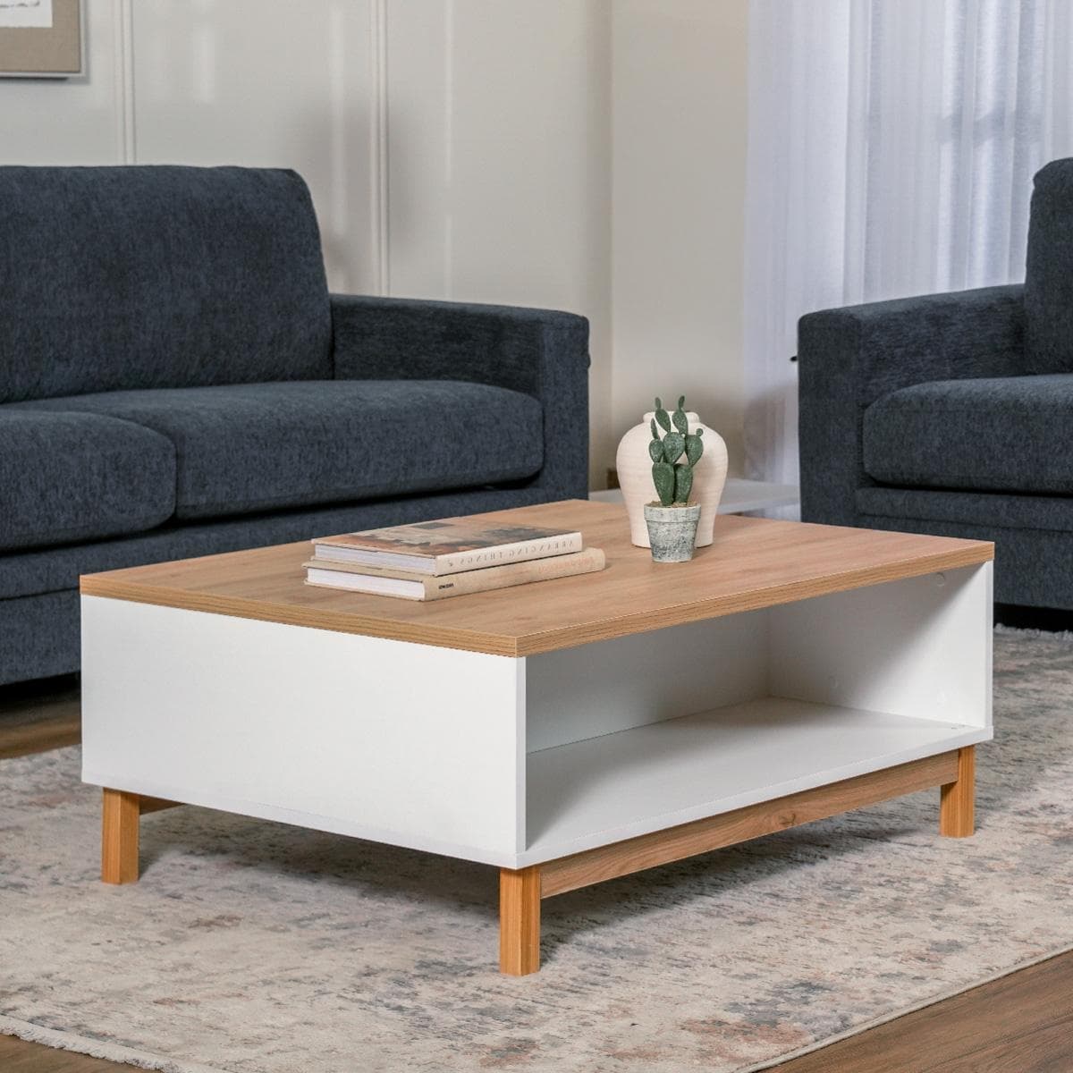 طاولة قهوة لندن بلوط/أبيض