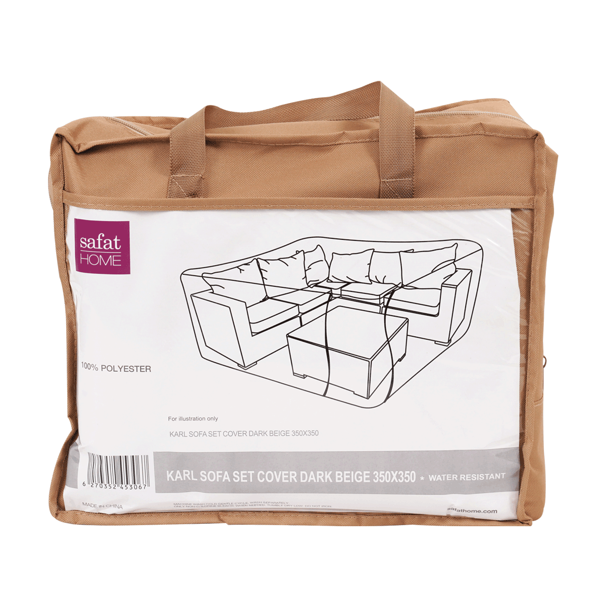 Karl Outdoor Sofa Set Cover Dark Beige 350X350 cm