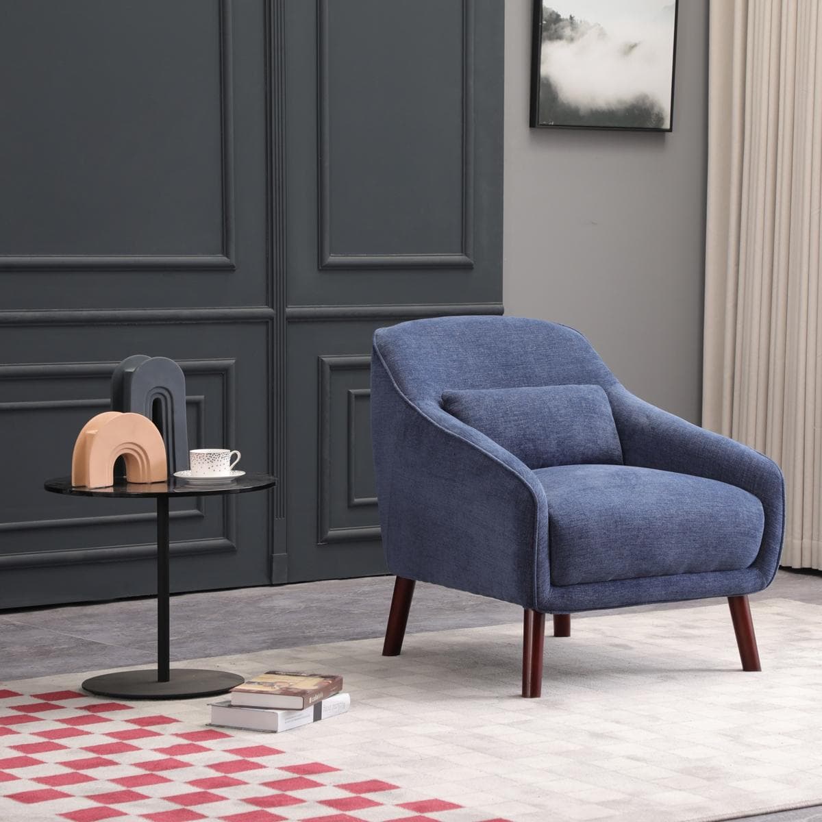 صوفا لندن بمقعد واحد زرقاء