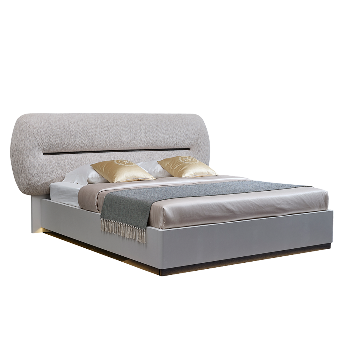 Lucas 180X200 Bed Light Grey/Beige