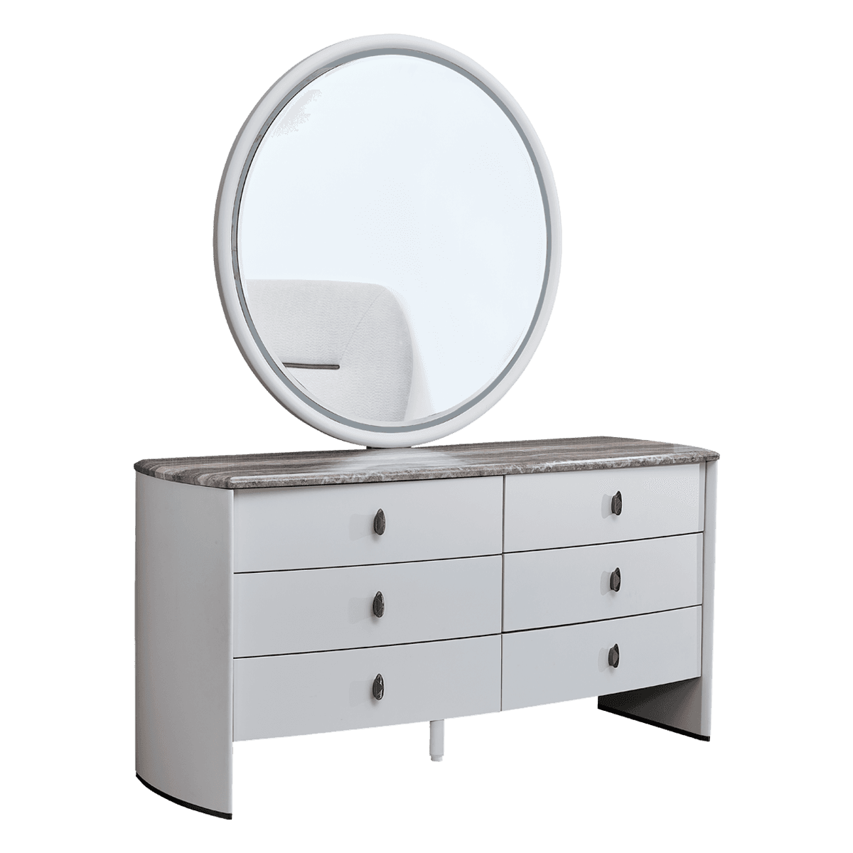 Lucas Dresser with Mirror Light Grey/Brown