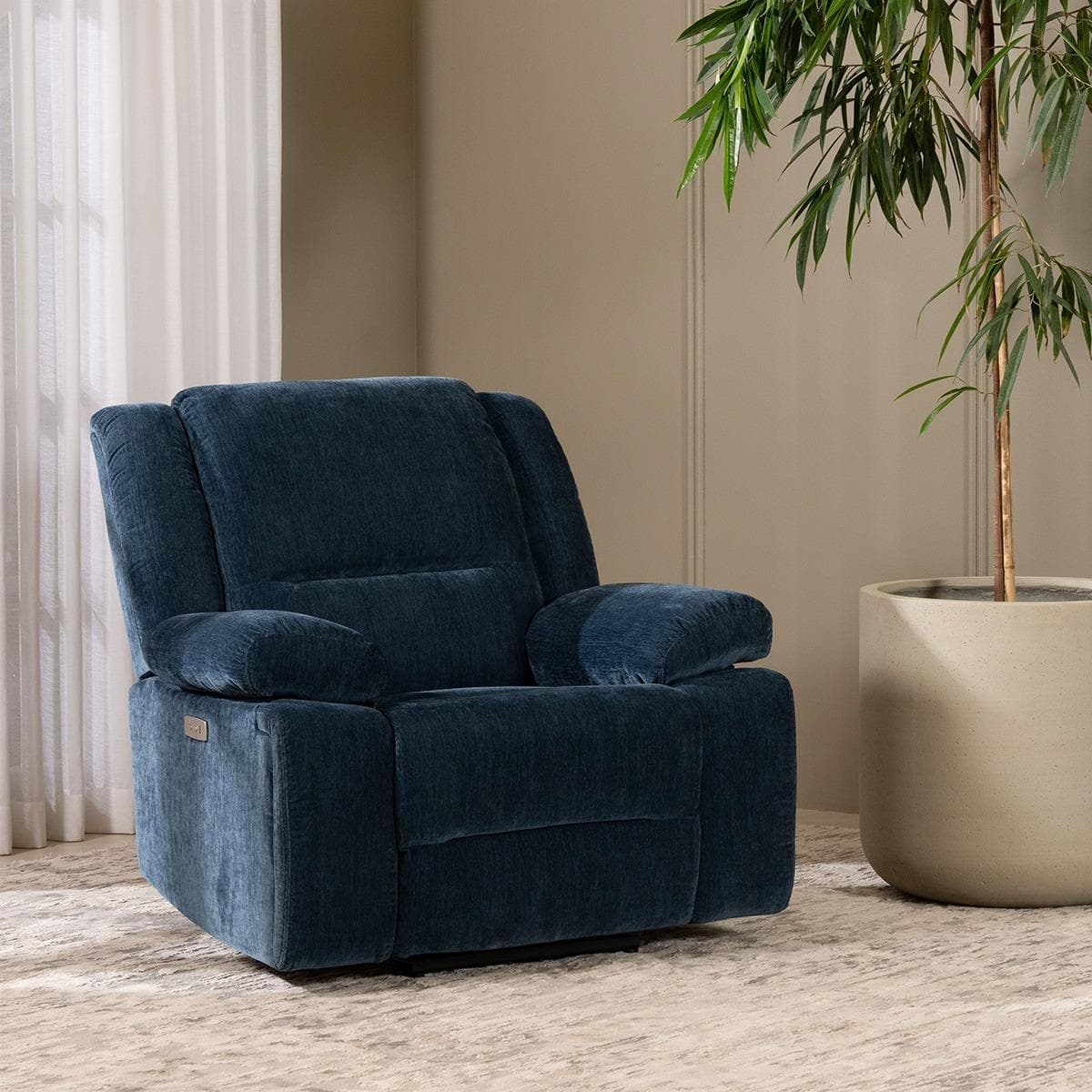 Unwind Electric Recliner Navy Blue