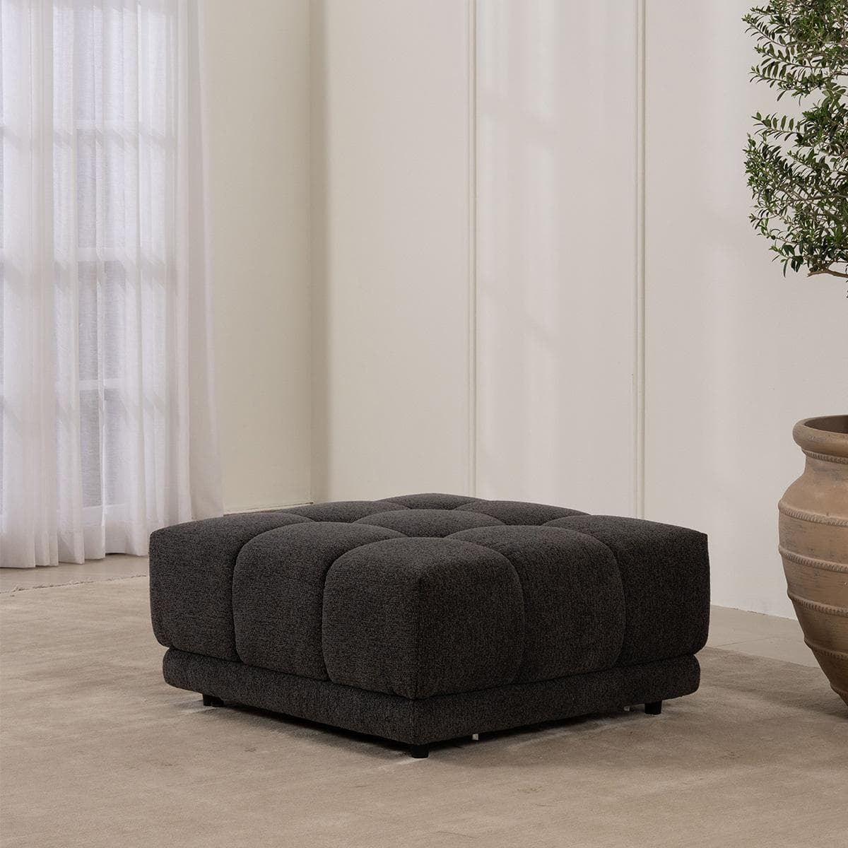 مقعد نيو دالاس كبير رمادي داكن