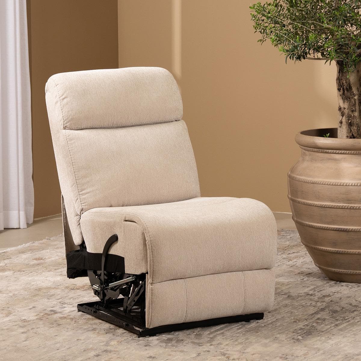 Alaska Armless Recliner Beige