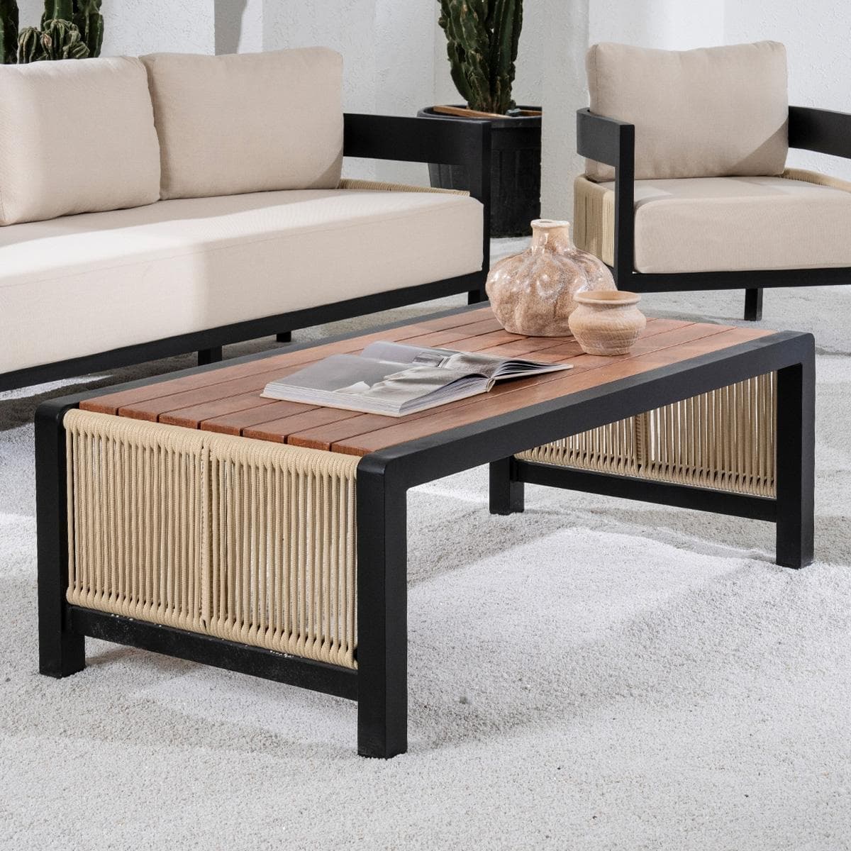 Porto Garden Coffee Table Brown/Black