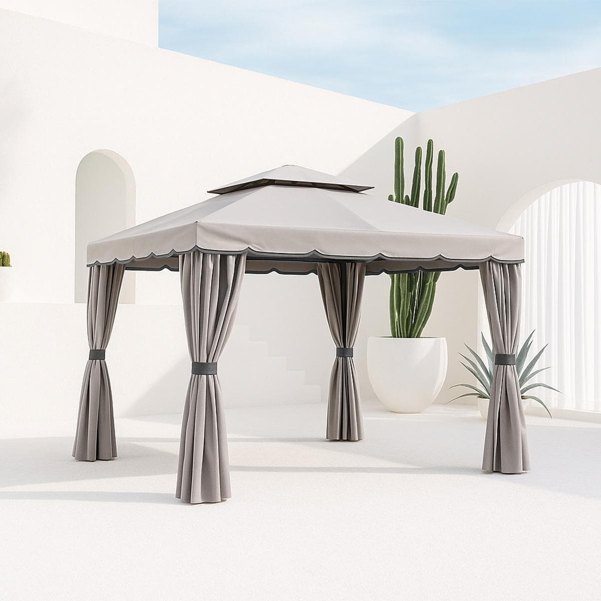 Turin Gazebo Light Grey/Grey