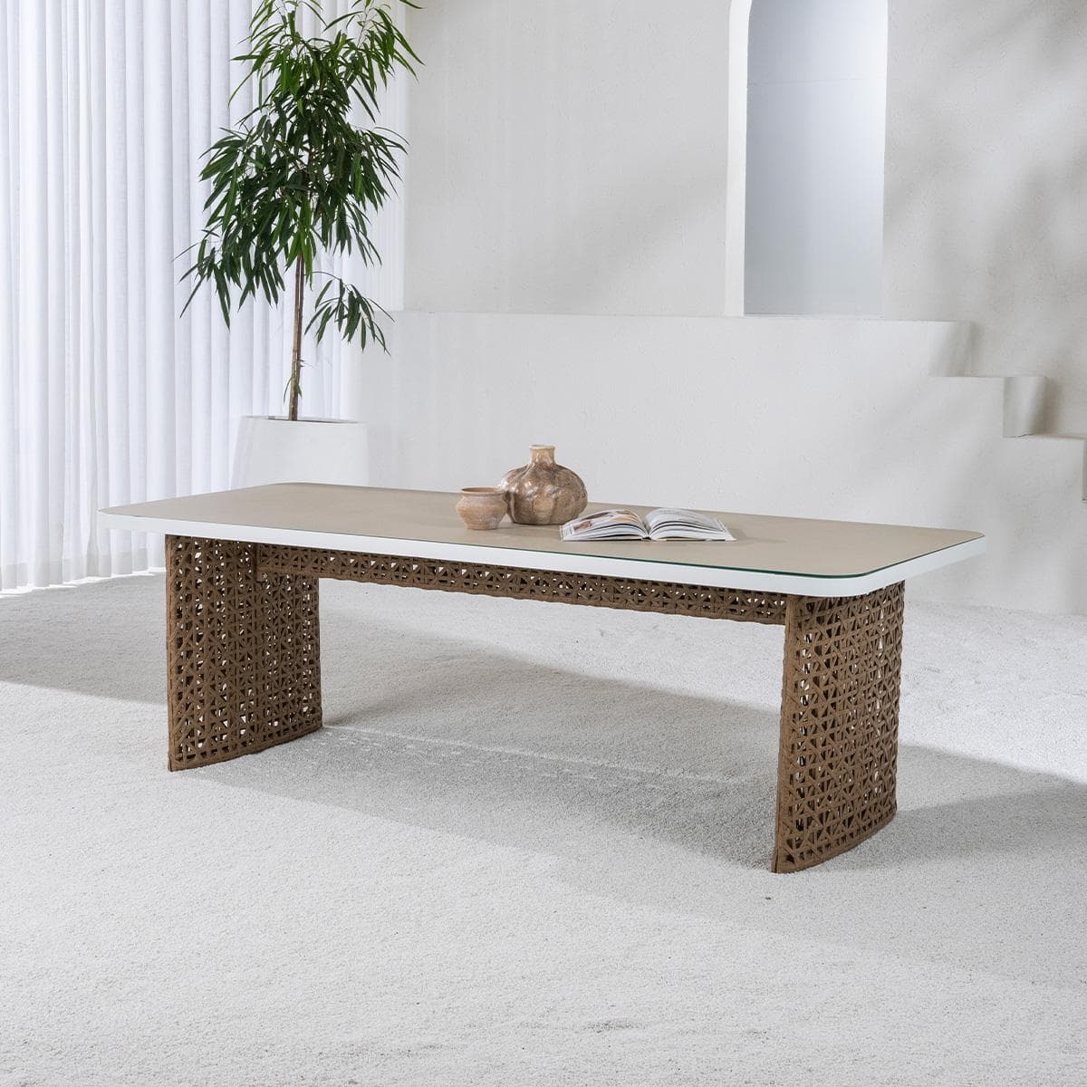 Laila 8-Seater Garden Dining Table Grey/Brown